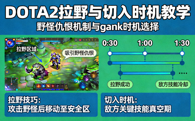 DOTA2 拉野与切入时机教学演示示意图