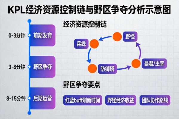 KPL 经济资源控制链与野区争夺分析示意图